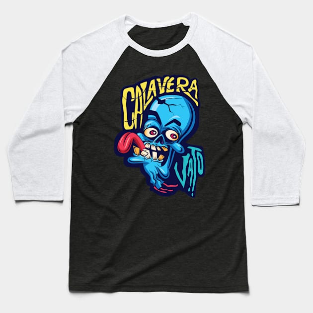 funny skull Baseball T-Shirt by Sauher